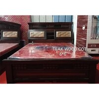 Teak Wooden Bed - Artwork: Handmade