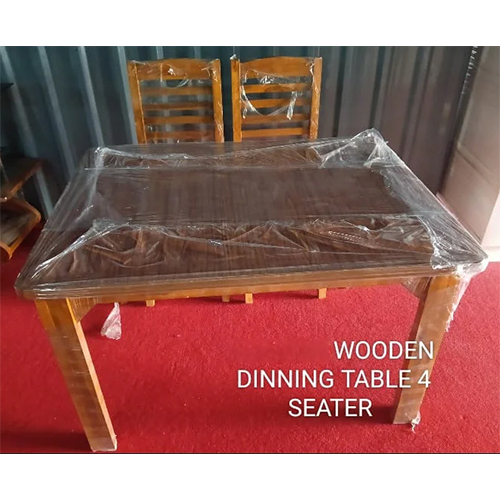 4 Seatert Wooden Dinning Table - Color: Brown