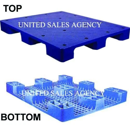 Plain Top Plastic Pallets - Color: Blue