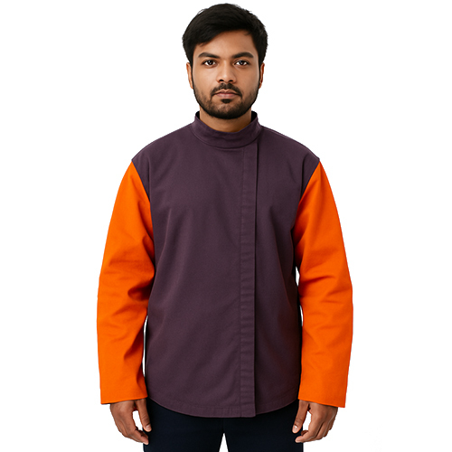 Flame Retardant Jacket With Leather Sleeves