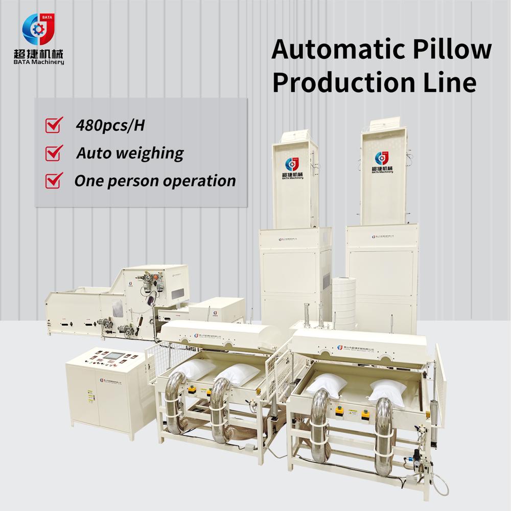 Automatic Pillow Production Line With High Efficiency - Color: White