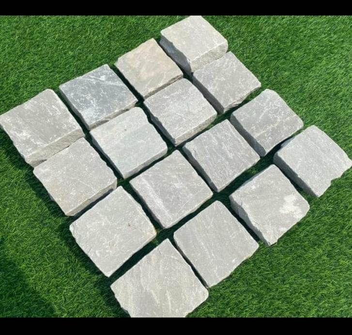 Natural stone hand cut square cobbles stone for garden landscaping