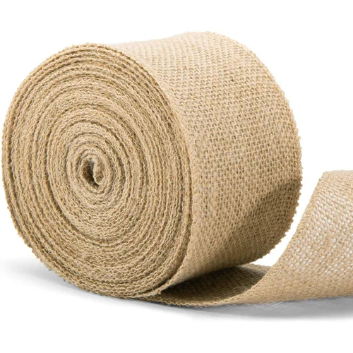 200 Gsm Brown Jute Fabric Roll - Pattern: Plain