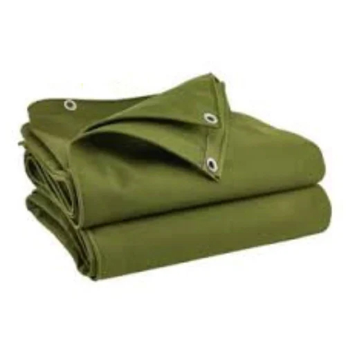 Waterproof Knitted Canvas Cotton Tarpulin - Color: Green