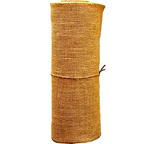 Brown Bamboo Jute Fabric Roll - Pattern: Raw