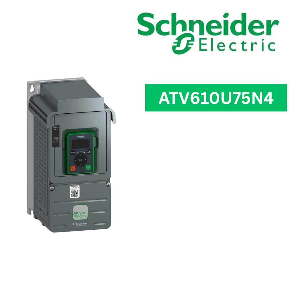 ATV610U75N4-variable speed drive, Easy Altivar 610, 7.5kW, 10hp, 380 to 460V, IP20