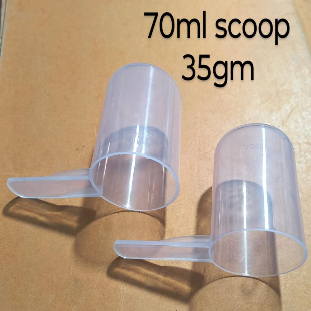 Plastic Scoops - Polypropylene, 70ml Size, Transparent Color, Coated Surface Finish, Lightweight & Durable For Laboratory Use