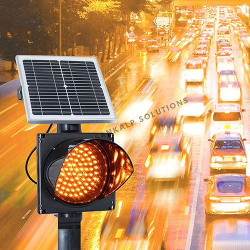 Solar Led Traffic Blinker - Color: Black