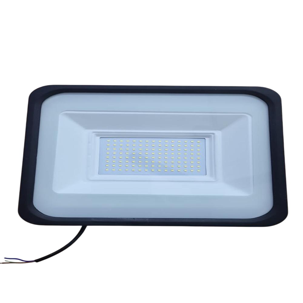 100W LED Flood Light - Black Housing, IP65/IP66 Rating, 50-60Hz Frequency, Pure White Illumination | Energy Efficient, Low Maintenance, Long Lifespan