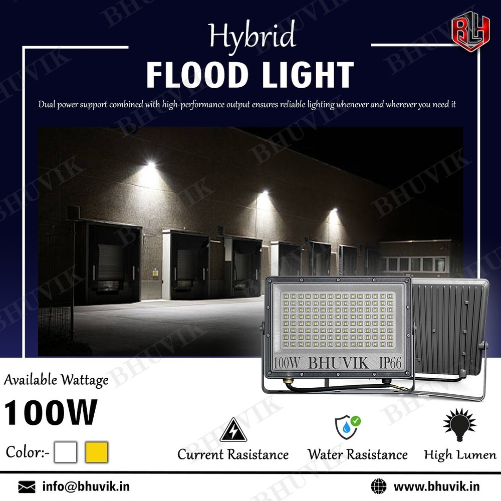 100W Hybrid Flood Light - Color: White