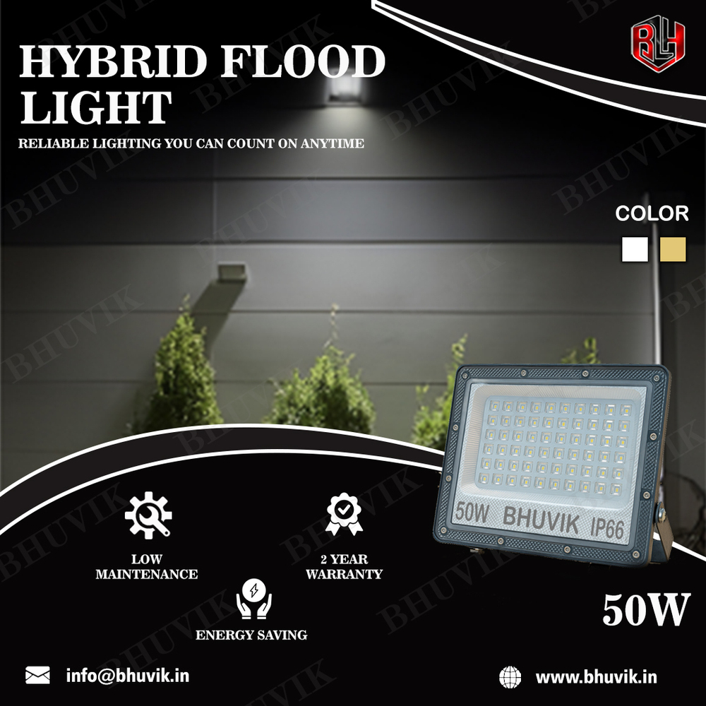 50W Led Hybrid Flood Light - Color: White
