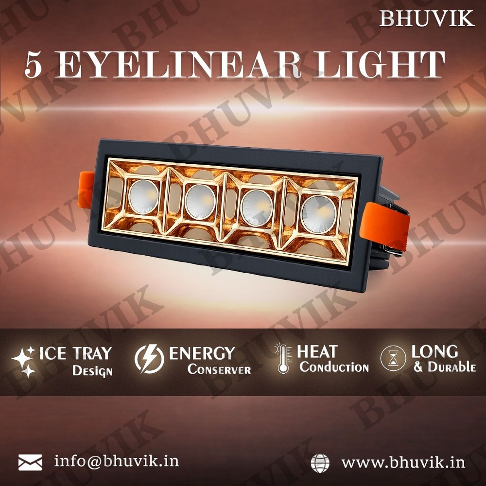 5 Eye Linear Light Rose Gold & Black - Color: White