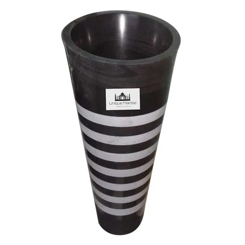 Bathroom Marble Pedestal Wash Basin - Color: Black
