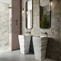 Marble Pedestal Wash Basin - Color: White