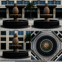 Stone Pineapple Fountain - Color: Brown