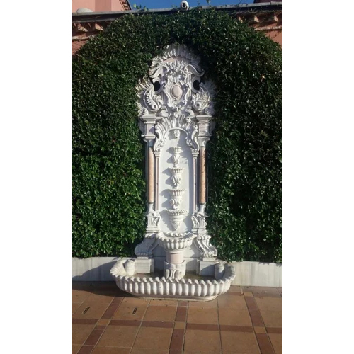 Carved Wall Fountain - Color: White