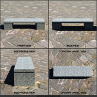Outdoor Granite Bench - Color: White