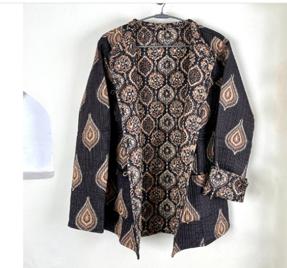 Reversible Hand Block Printed Jacket - Bust Size: Requirement Based Centimeter (Cm)