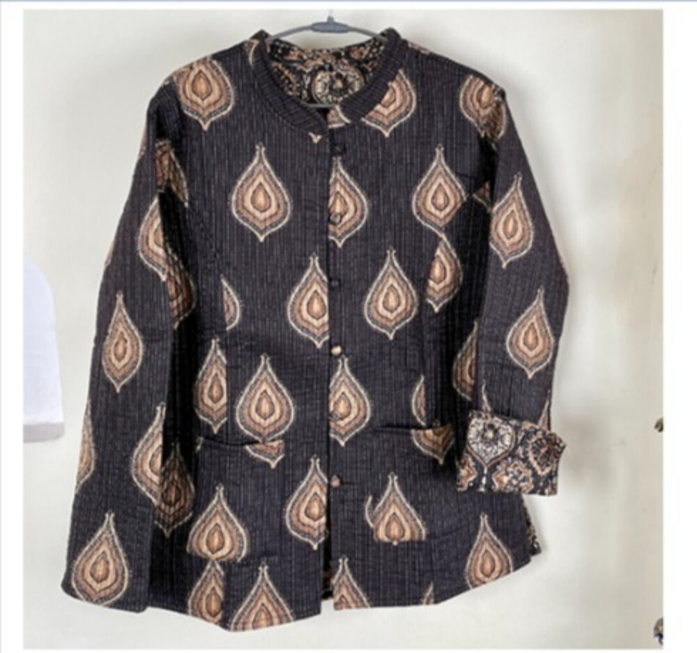 Reversible Hand Block Printed Jacket - Bust Size: Requirement Based Centimeter (Cm)