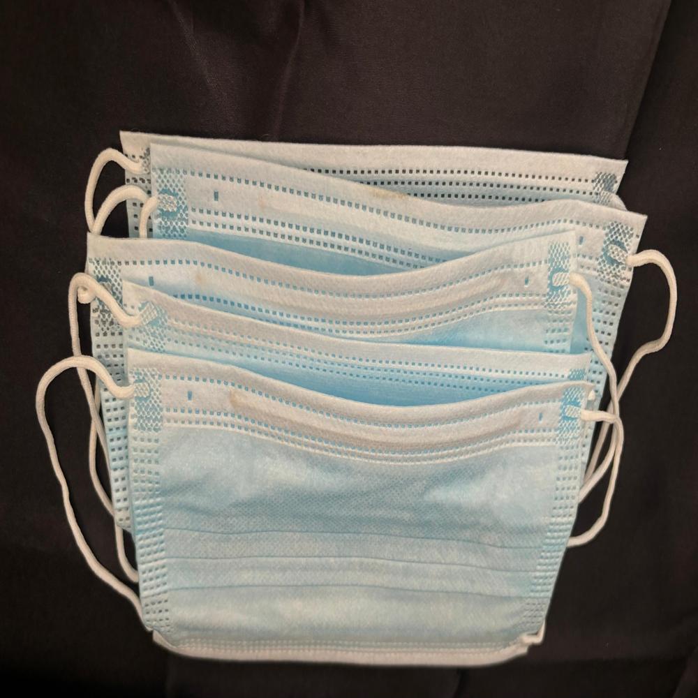 Disposable Face Mask - Non-woven Material, 3 Ply | Bacterial Filtration Efficiency 98%, Soft Elastic Earloop, Skin-friendly, Single Use, Blue Color