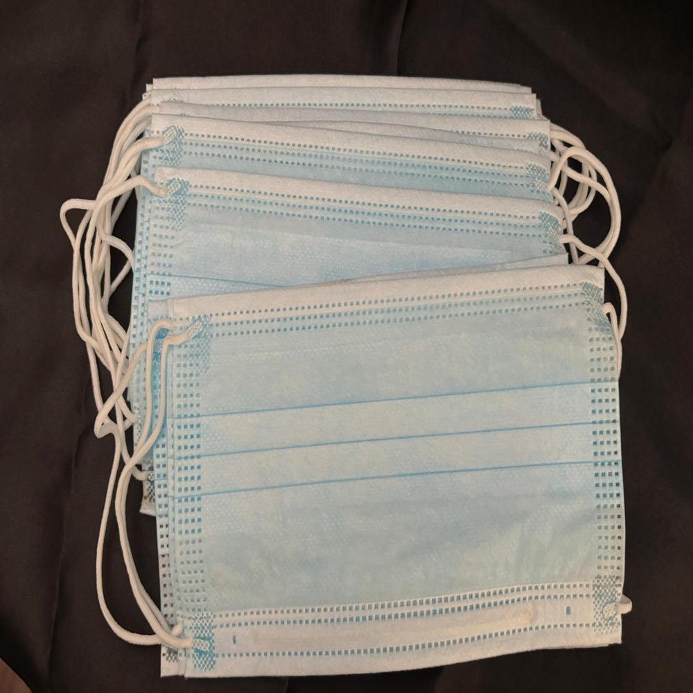 Disposable Face Mask - Non-woven Material, 3 Ply | Bacterial Filtration Efficiency 98%, Soft Elastic Earloop, Skin-friendly, Single Use, Blue Color