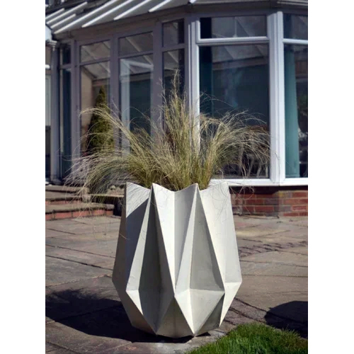 Marble Flower Planter - Color: White