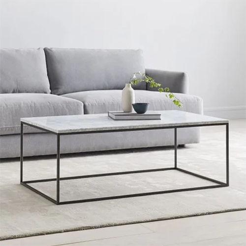 Rectangle Marble Center Table - Color: White