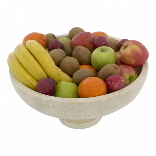 Italian Marble Fruit Bowl - Color: Cream Beige