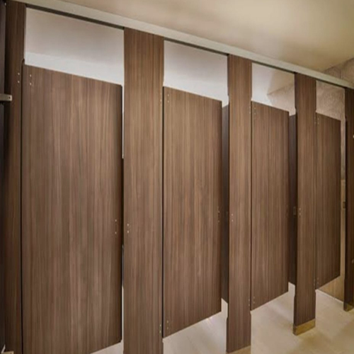 Office Wooden Finish Cubical Toilet - Color: Brown