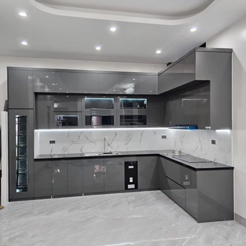 L Shape Modular Kitchen - Color: As Per Requirment