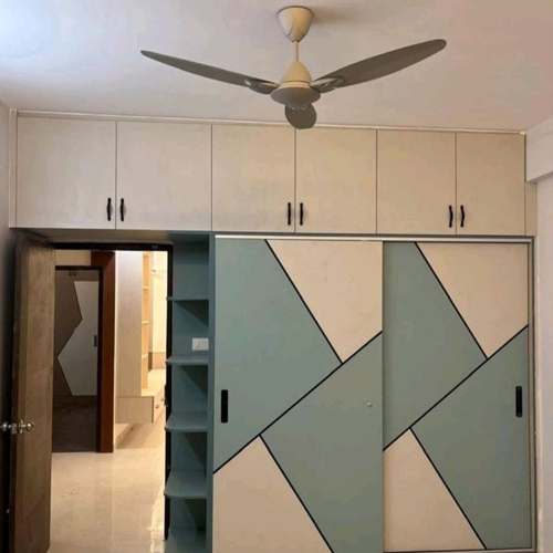 Custom Designed Wardrobe With Overhead Storage And Sliding Doors - Application: Household