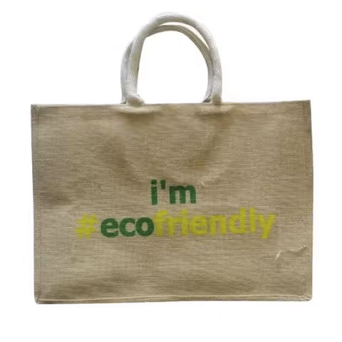 Wholesale Eco-Friendly Large Jute Hessian Tote Bag Lining Two Letter
