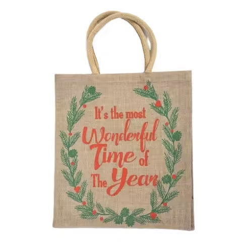 Eco Friendly Luxury Ladies Shopping Tote Bag Customized Canvas Logo Printed Recyclable Natural Foldable Jute Burlap Linen
