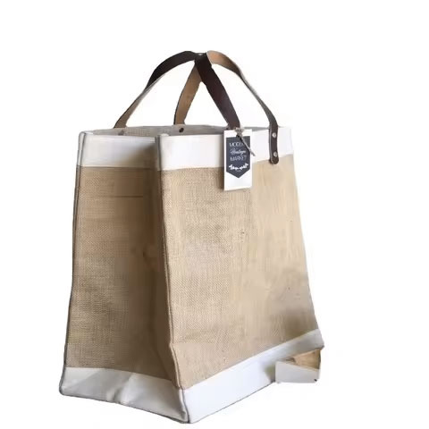 Wholesale Printed Jute Beach Tote Bag with Jute Lining Custom Logo Floral Decoration Ins Style for Gift with Two Straps