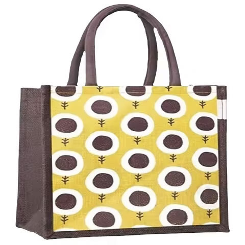 Custom Recycled Logo Printing Cloth Carrying Women's Tote Bags Shopping Bags Natural Gunny Plain Large Tote Jute Bag