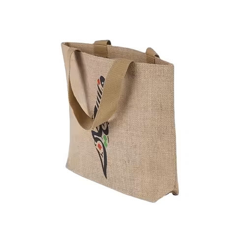 Wholesale Custom Promotional Jute Tote Bag Gift Cosmetic Package with Logo for Shopping and Personal Use