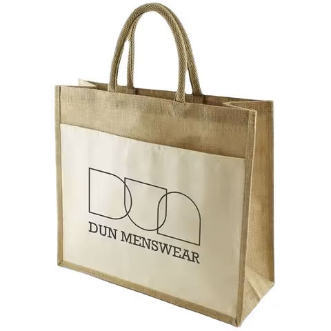 Custom Printed Eco-Friendly Burlap Handbag Reusable Shopping Jute Tote Bag for Gift Giving