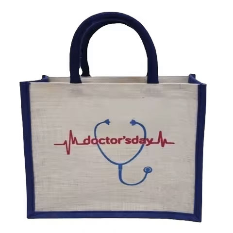 Wholesale Custom Printed Large Eco-Friendly Hessian Tote Beach Bag Natural Plain Burlap Jute Zipper for Logo Promotional Bags