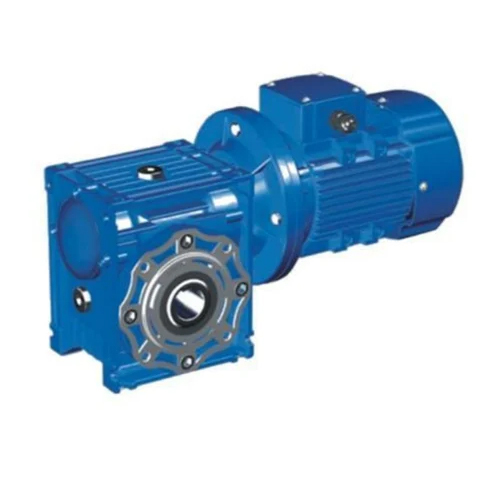 Premium Industrial Worm Gear Box - Color: Blue Paint Coated