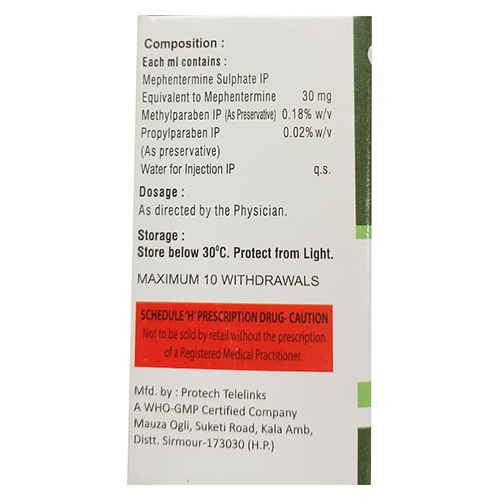 Mephentermine Sulphate Injection Ip - Water-soluble Sulphate Injection, 100% Safe, 100% Pure, Store In Cool Environment