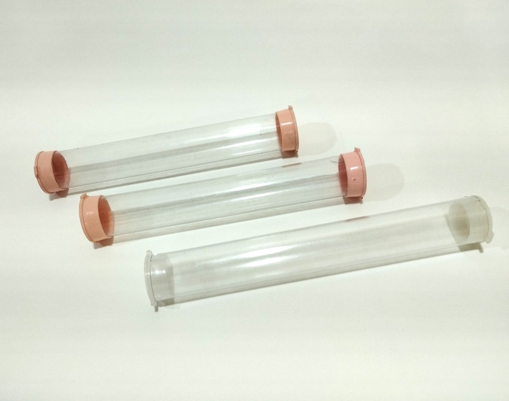 Packing Tube - Color: Transparent Various Caps (Beige Red Black)
