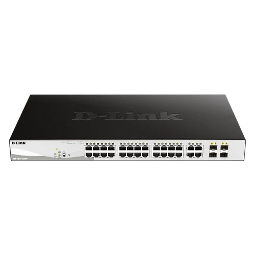D-Link Dgs-1210-28P 28-Port Gigabit Smart Managed Poe Switch - Color: Black