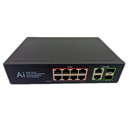 8 Port Poe Switch With 2 Sfp Port - Color: Black