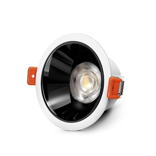 Wipro Acrylonitrile Butadiene Styrene Garnet 7 Watt Wave Spot Black Cob,warm White(2700k),high Voltage(440v)& Surge Protection(4 Kv),sharp Beam Angle With Reflector For Home,office - Application: Commericial Purpose