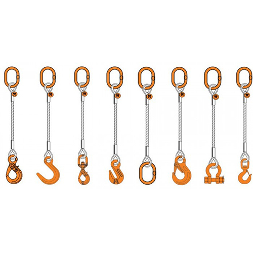 Single Leg Wire Rope Slings - Wire Rope | Minimal Rope Size 7-32 Mm, Wll Range 50-15000 Kg, Galvanized Material, Various End Fittings, Is Standards