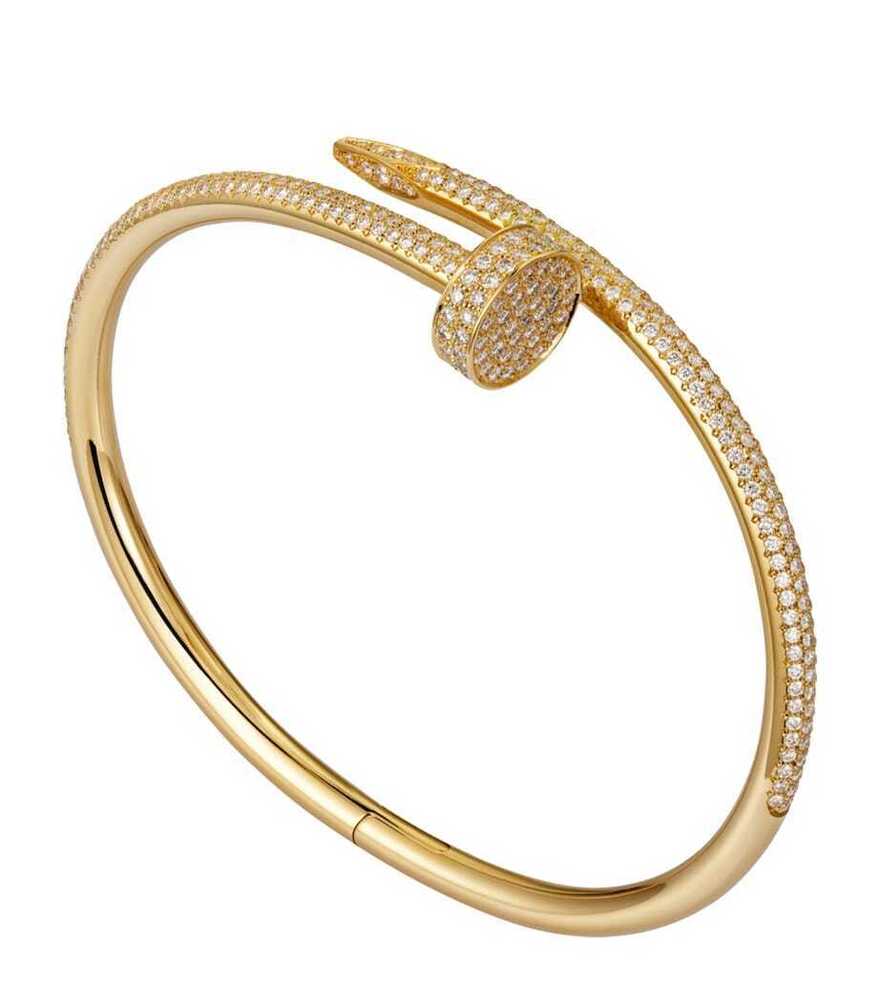 Cartier-Inspired Lab Grown Diamonds Nail Cuff Bracelet, 18K Yellow Gold