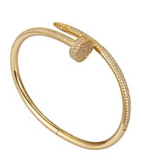 Cartier-inspired Lab Grown Diamonds Nail Cuff Bracelet, 18k Yellow Gold
