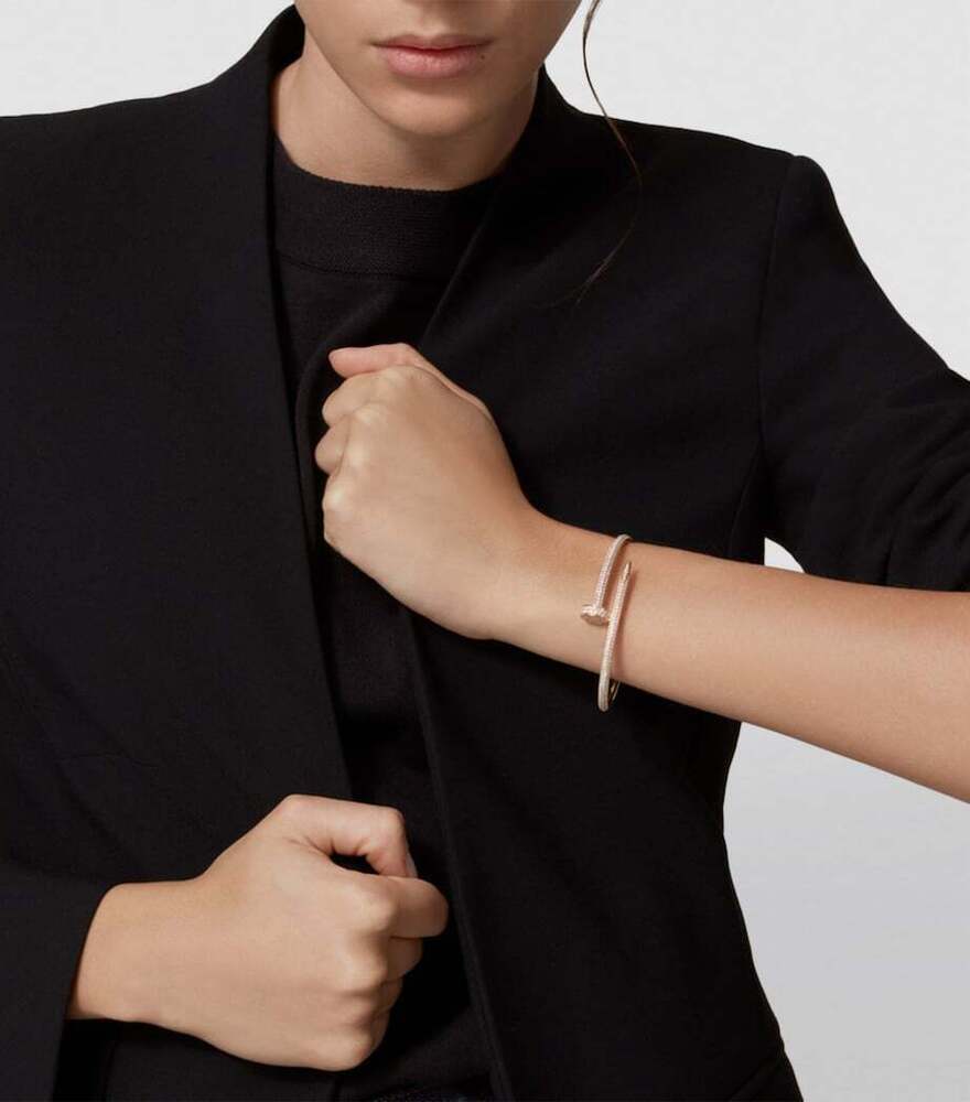 Cartier-Inspired Lab Grown Diamonds Nail Cuff Bracelet, 18K Yellow Gold