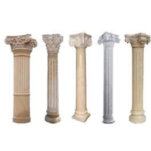 Designer Stone Pillars For Garden - Color: White