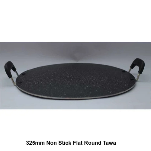 325Mm Non Stick Flat Round Tawa - Material: Metal